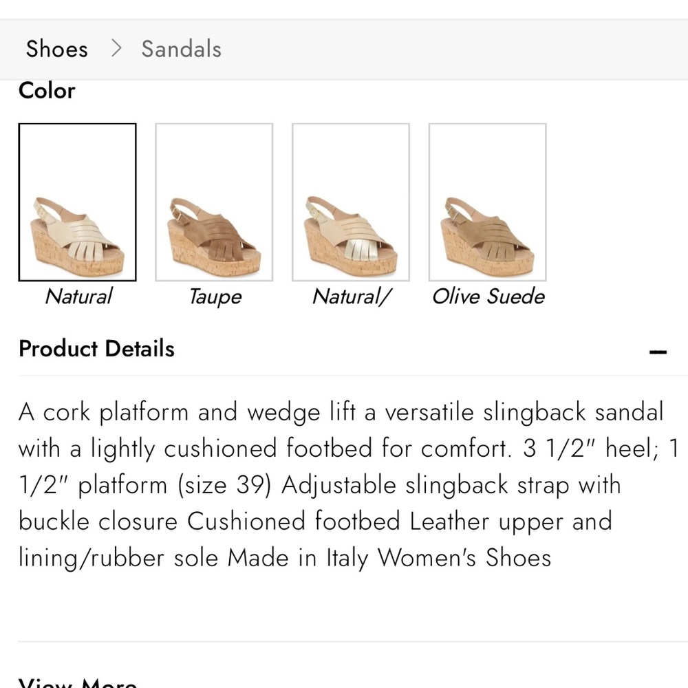 Cordani Slingback Wedge Leather Cork Platform Sandal, Size 40, GUC, “Julia” - Picture 7 of 15